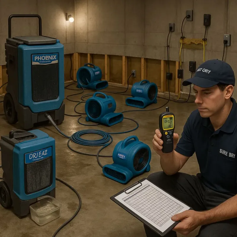 Structural Drying and Dehumidification process in Canadian, TX